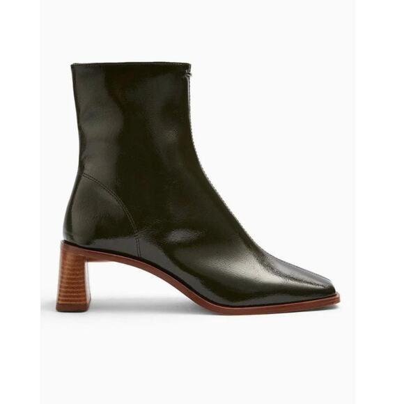 Topshop Venice Vegan Khaki Bootie 7.5 Green NEW - Picture 1 of 10